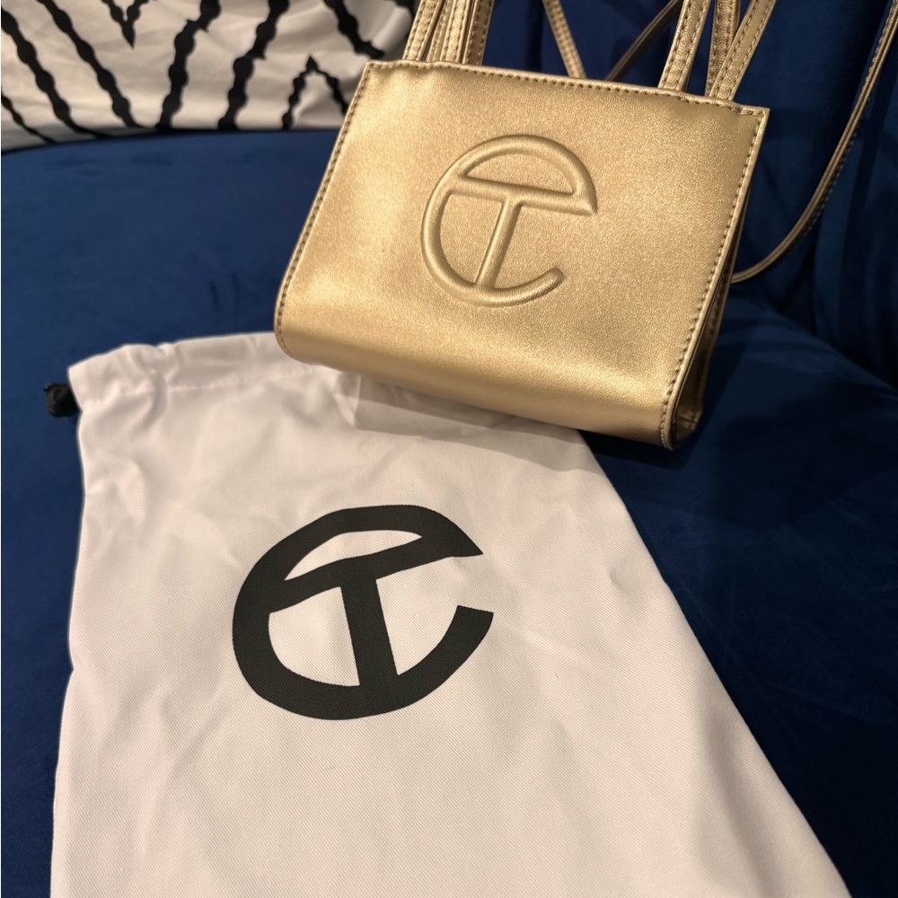 Gold Mini Telfar Bag